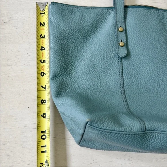 Fossil Pebbled Leather Jenna Shoulder Tote Purse Steel Blue RM280 - Picture 4 of 7